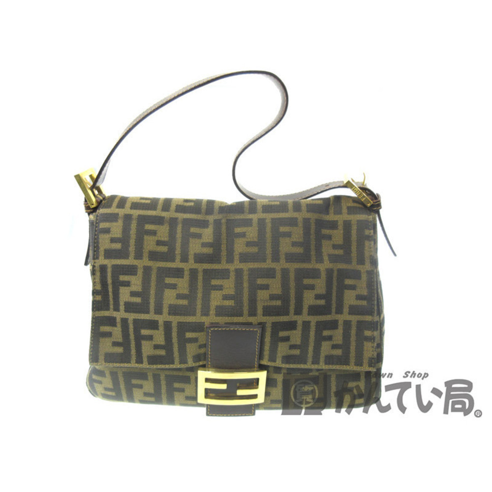 FENDI Mamma Bucket Shoulder Bag Brown Canvas